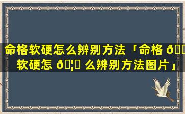 命格软硬怎么辨别方法「命格 💮 软硬怎 🦍 么辨别方法图片」